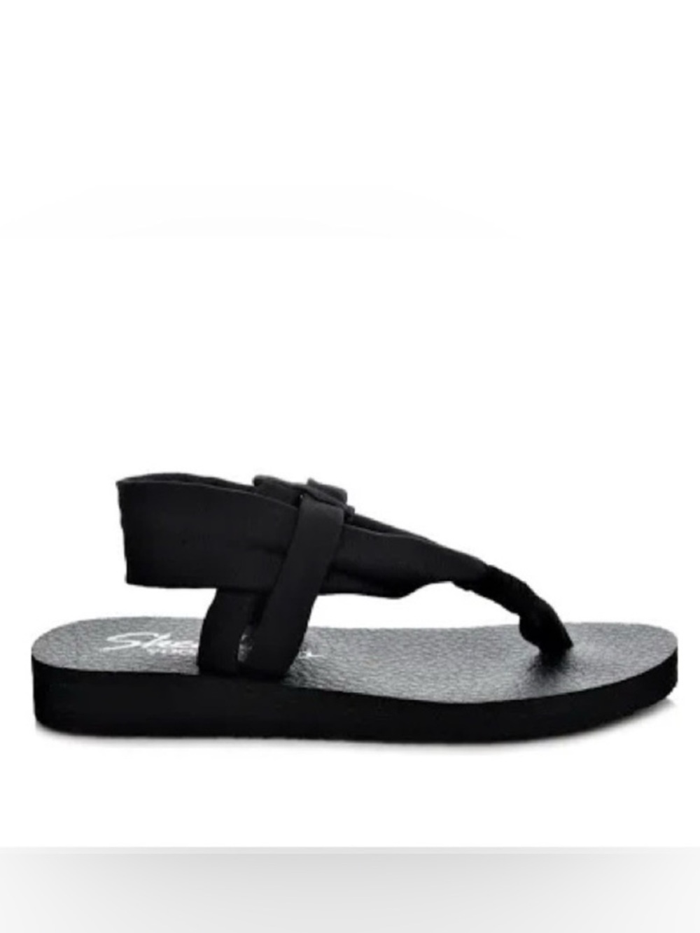 Skechers Women's Meditation-Studio Kicks Thong Sandal Black Size 9
